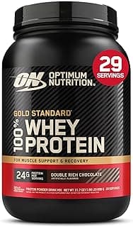 Optimum Nutrition (ON) Gold Standard 100% Whey 907 g, (Double Rich Chocolate) Protein Powder for Muscle Support & Recovery, Vegetarian - Primary Source Whey Isolate