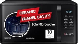 Samsung 23 L Solo Microwave Oven (MS23A3513AK/TL, Black, Auto Cook Programs, Child Safety Lock, Memory Feature, Deodorization, Ceramic Enamel Cavity with 10 year warranty)