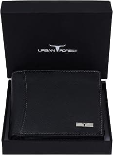 URBAN FOREST Oliver Black Leather Wallet for Men with RFID Protection