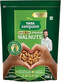 Tata Sampann Premium Walnut Kernels, 200g, Dried Akhrot Giri, Healthy Snacks, Walnuts without Shell, Deluxe Size, Flavorful & Crunchy Nuts, Dry Fruits, Rich in Omega 3, Protein & Magnesium