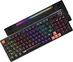 acer Nitro G Wired Mechanical Gaming Keyboard | 98% Layout with Multifunction Knob | Red Switches | RGB Flowing Light | Gasket Structure | 96 Keys | Mixed-Color Key Glow | 50M Switch Life