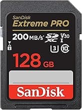 SanDisk Extreme Pro SD UHS I 128GB Card for 4K Video for DSLR and Mirrorless Cameras 200MB/s Read & 90MB/s Write